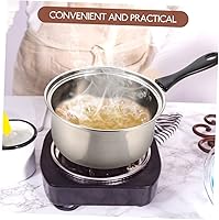 Vista 9 de 1 juego de olla de leche de acero inoxidable con mango largo antiadherente cacerola de cocción para calentamiento rápido para sopa de leche y pasta