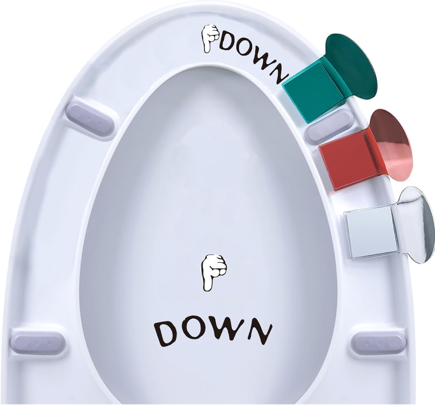 3Pcs Toilet Seat Lifter with 1Pc Toilet Seat Stickers Decals, Holder Lift Tools Bathroom for Home,Hotel,Office,Restaurant, Public, Lid Decals Convenient Set: Accessories