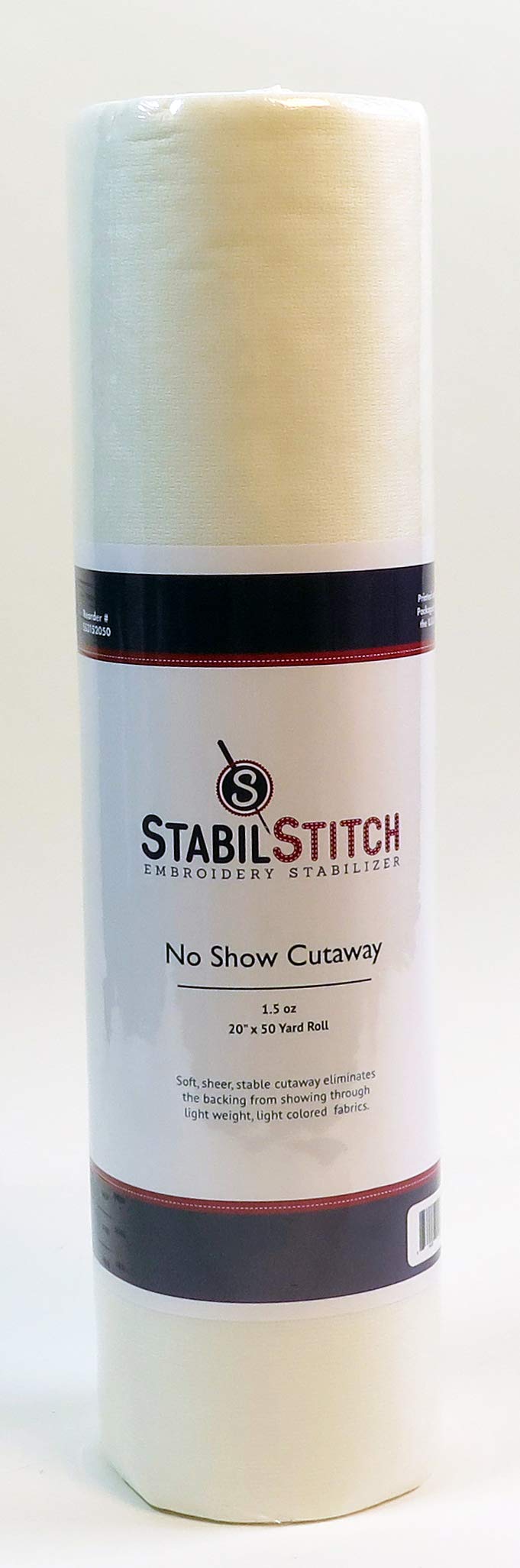 No Show (1.5 oz.) Cutaway 20" x 50 Yd Roll - Embroidery Stabilizer