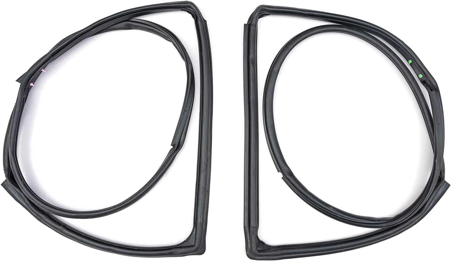 Front Full Door Felt Gasket Trim Seal Weather Stripping Kit Compatible with Jeep Wrangler JK 2007-2018 Replaces 12303.21 12303.22 55395274AW 55395275AW (Left Driver & Right Passenger Side)