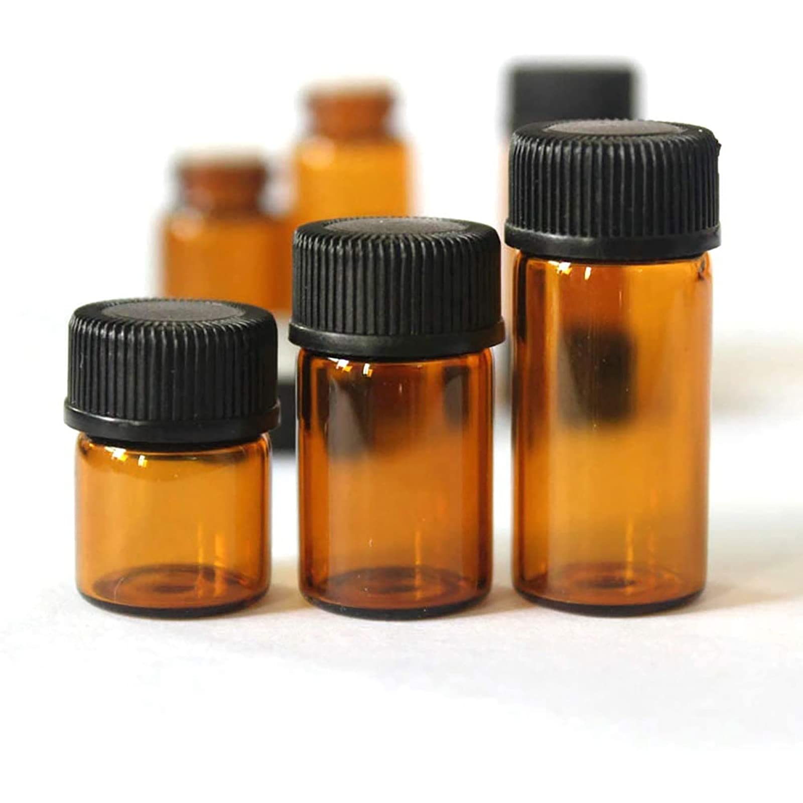 Amazon.co.jp: 遮光瓶 1ml アロマ保存容器 20本 遮光ビン ガラス製