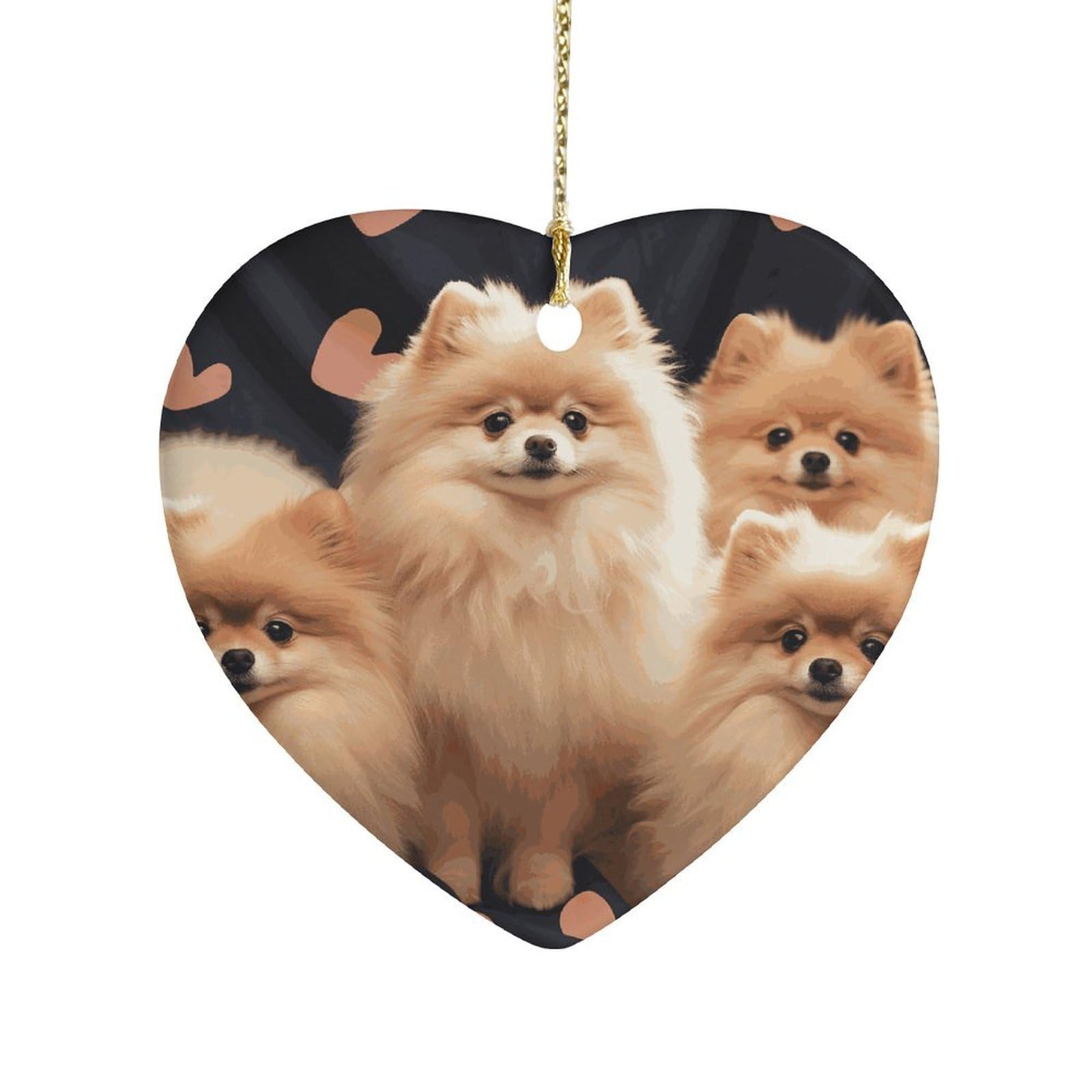 Fekiloot Style Pomeranians Puppies Ceramic Ornament Home Decor Keepsake