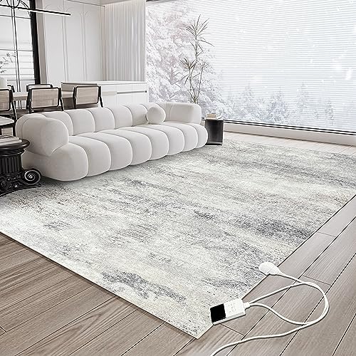 NujorWarm Alfombra calefactora eléctrica de grafeno, alfombra de suelo con temporizador, calentamiento rápido, para sala de estar, dormitorio, comedor, regalos para mujeres y hombres, 220 V, 1200 W,