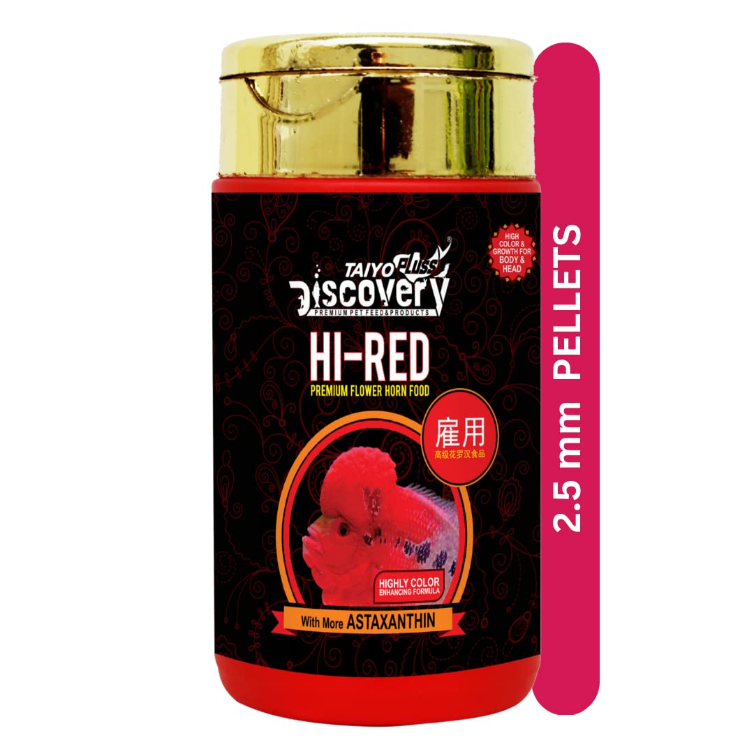 See full amazon price history chart for Taiyo Pluss Discovery® Hi - Red Premium Flower Horn Fish Food - 100 g (Pack of 1) | Floating Pellets (2.5 mm) with Added Astaxanthin & Carotene (Fish Meal & Shrimp Meal) Taiyo Pluss Discovery® Hi - Red Premium Flower Horn Fish Food - 100 g (Pack of 1) | Floating Pellets (2.5 mm) with Added Astaxanthin & Carotene (Fish Meal & Shrimp Meal) (B0BX98HX11) Amazon Price History, Amazon Price Tracker