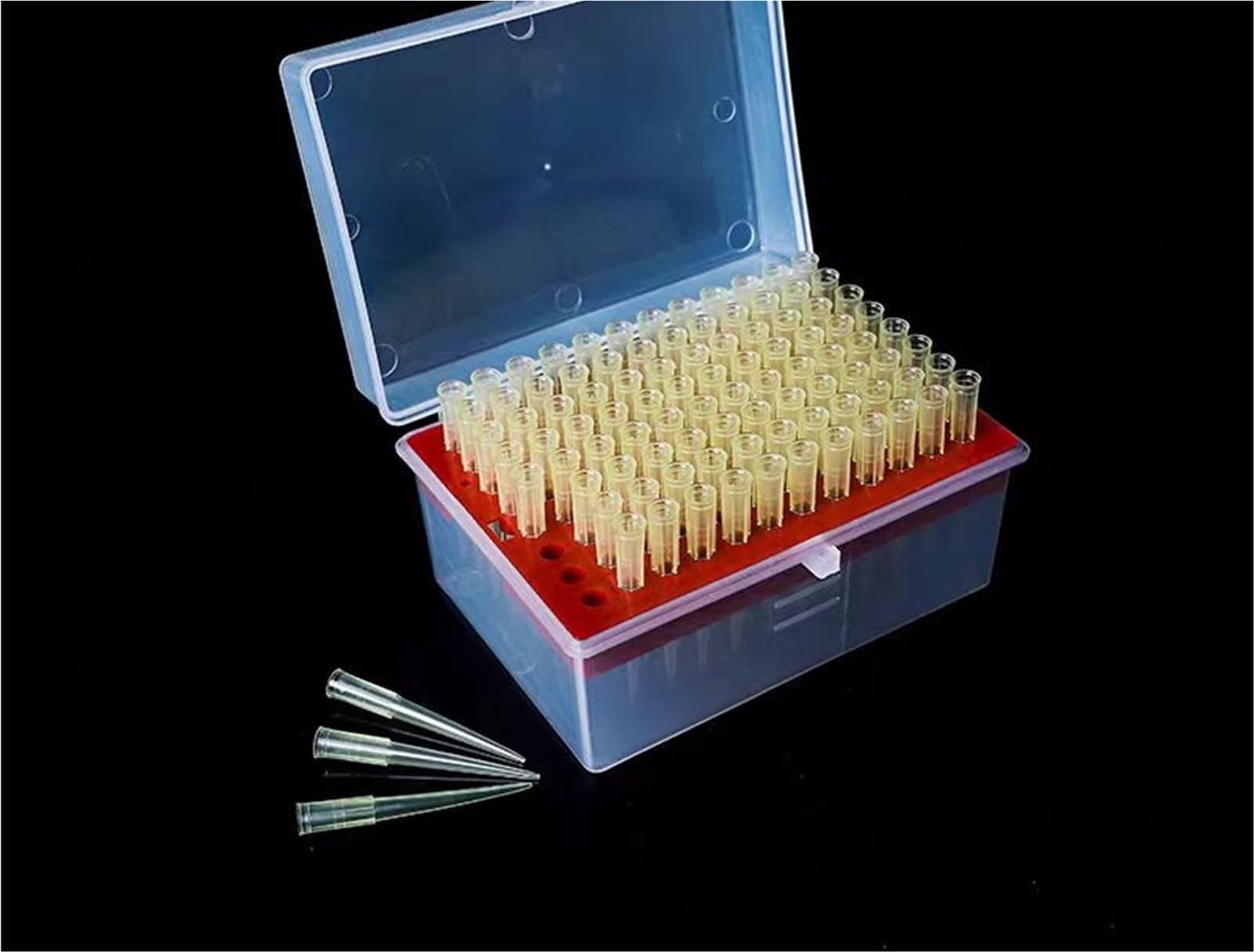 Caja de puntas de pipeta de plástico for laboratorio, con puntas de filtro de pipeta for experimentos, 10ul/10ul-L/20ul/50ul/100ul/200ul/300ul/1ml/5ml/10ml, 1 Juego(1ml-L tips and box)