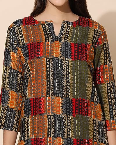 Image of TOPLOT Co-ord Set for Women Printed Straight Cotton Kurta with Pant