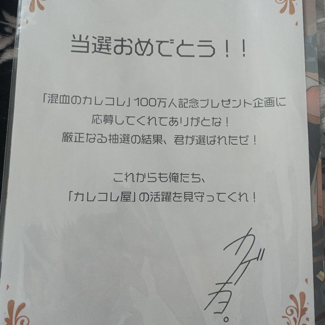 混血のカレコレクリアファイル100万人記念 混血のカレコレクリアファイル100万人記念 - メルカリ
