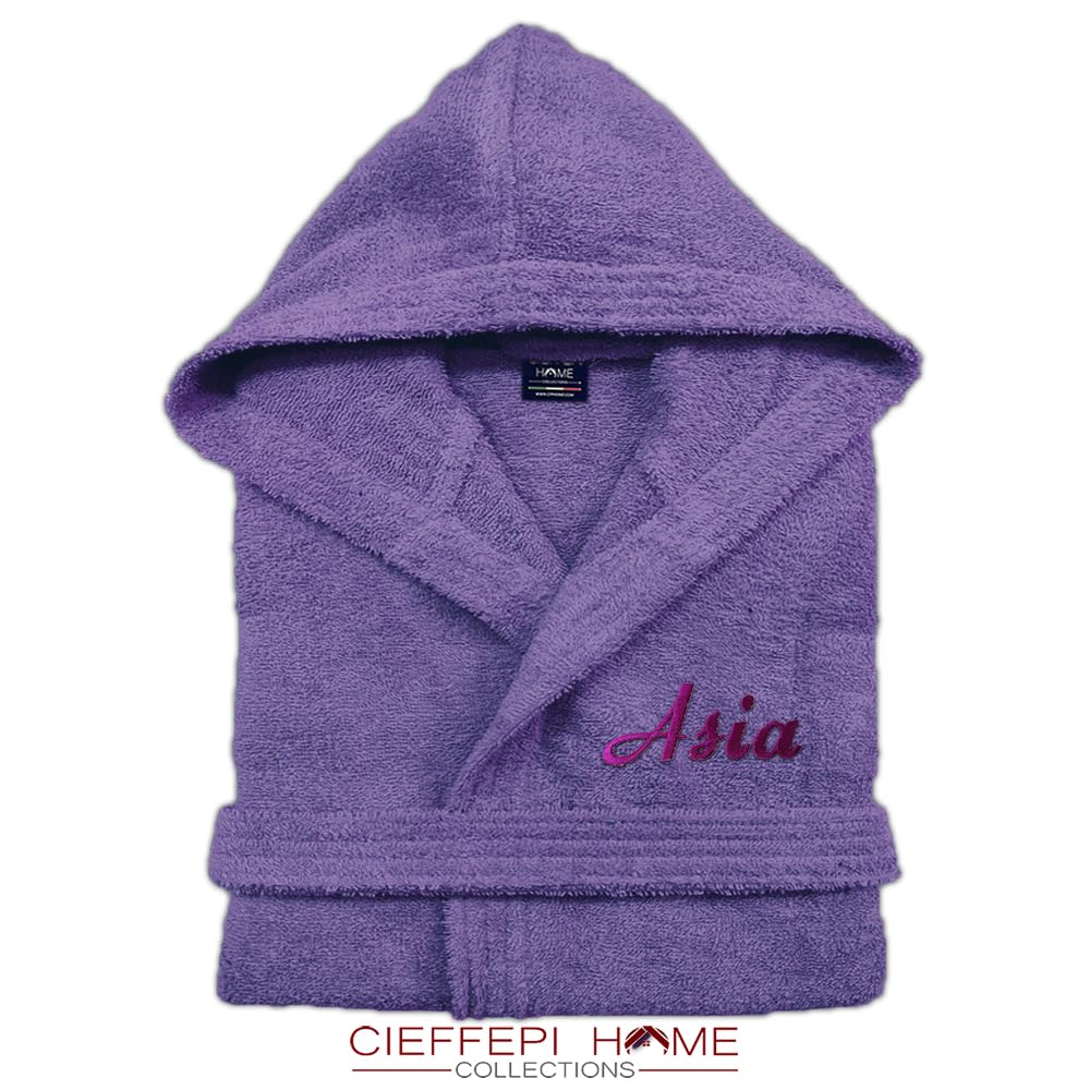 Solo Mio Basic Accappatoio Personalizzato con Cappuccio in Morbida Spugna idrofila Puro Cotone