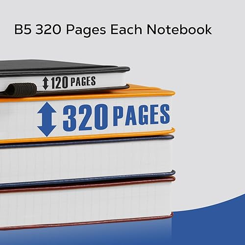 Miniatura 3 de Cuaderno con forro de cuero, cuaderno de tapa dura de 320 páginas para escribir mujeres y hombres, B5 (7.1 x 10 pulgadas), cuaderno con rayas
