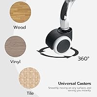 Vista 8 de HOOBRO Taburete con ruedas ajustable en altura, silla de dibujo giratoria de 360°, silla de escritorio de oficina multiusos, silla giratoria