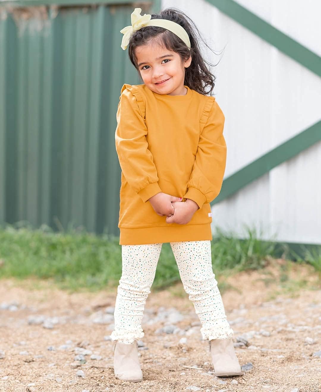 RuffleButts Baby/Toddler Girls Soft Knit Ankle Length Ruffle Leggings : Clothing, Shoes & Jewelry