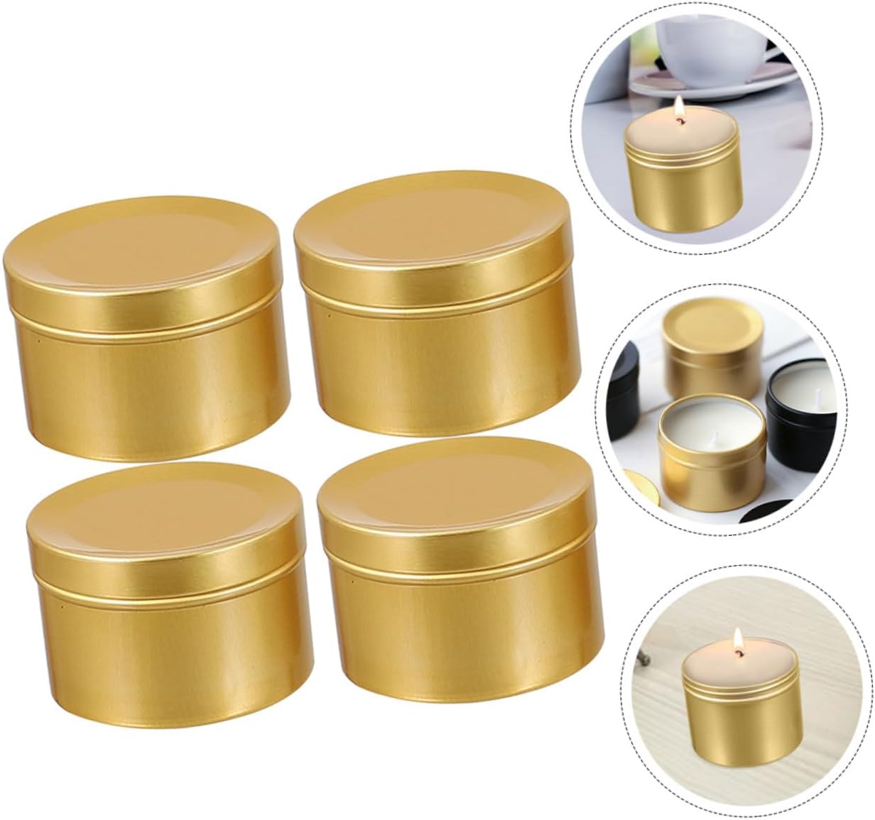 SHINEOFI 20pcs Aluminum Alloy Candle Containers DIY Candle Jars Lids Essential Oil Storage for Weddings and Home Decor
