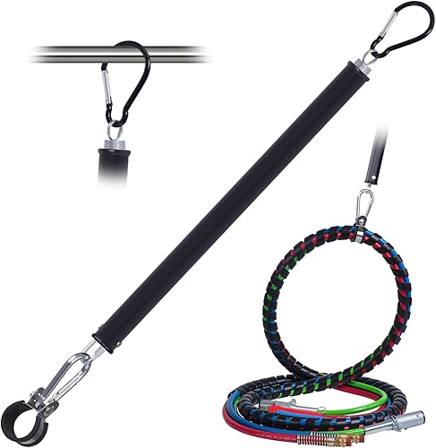 Kit de resorte de 20 pulgadas con soporte de manguera de remolque, resorte tierno resistente para líneas de aire de semirremolque, soporte de líneas