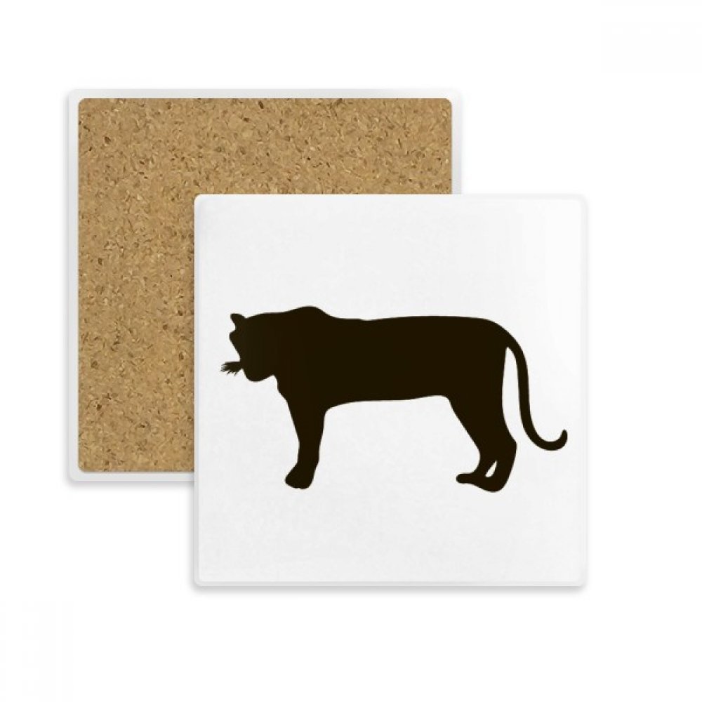 Coaster tigre noir carré dessous de verre absorbant porte-tasse