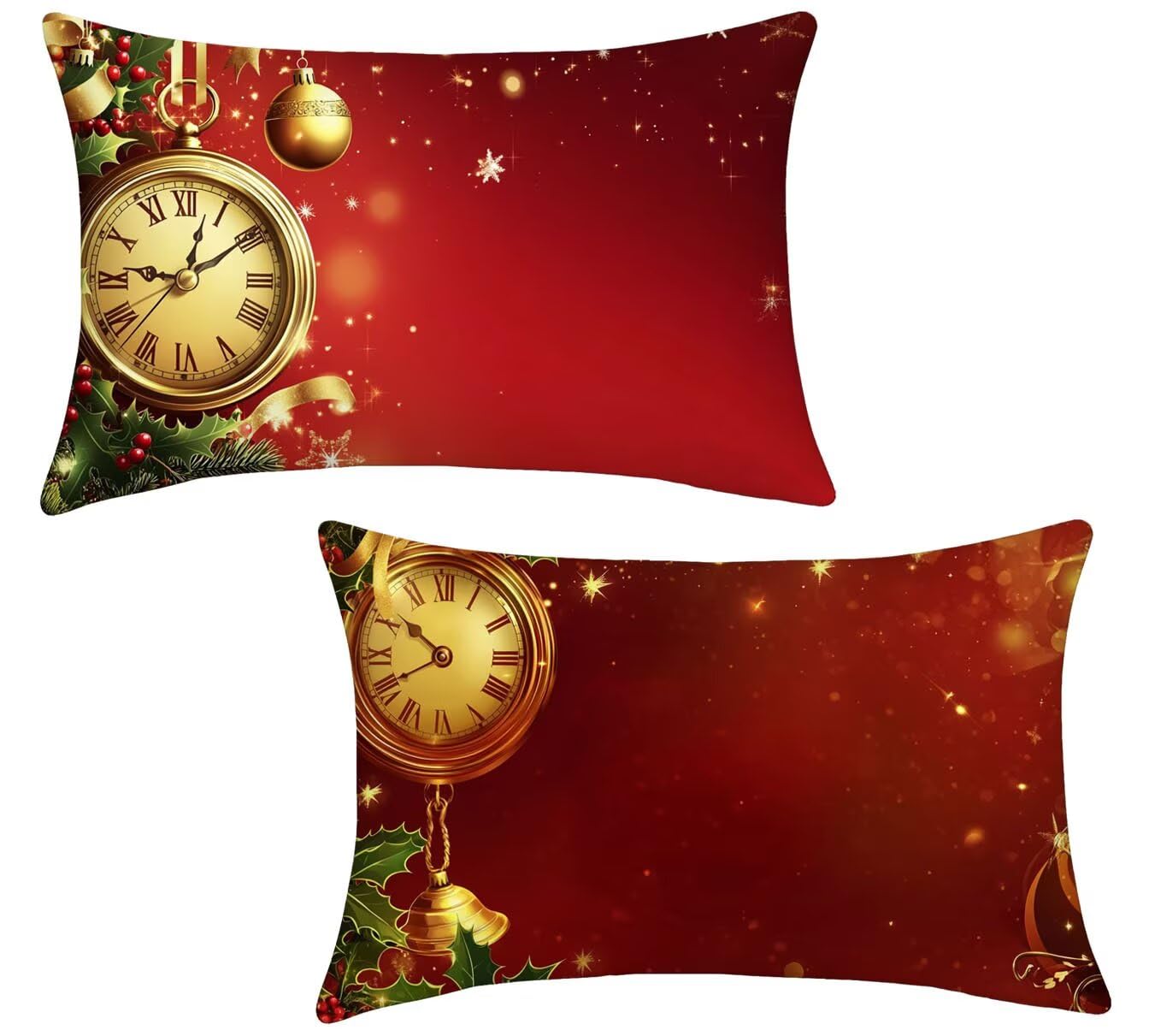 Housse Coussin 50x90 Lot de 2 Velours Coussin Canape Bordeaux v-490