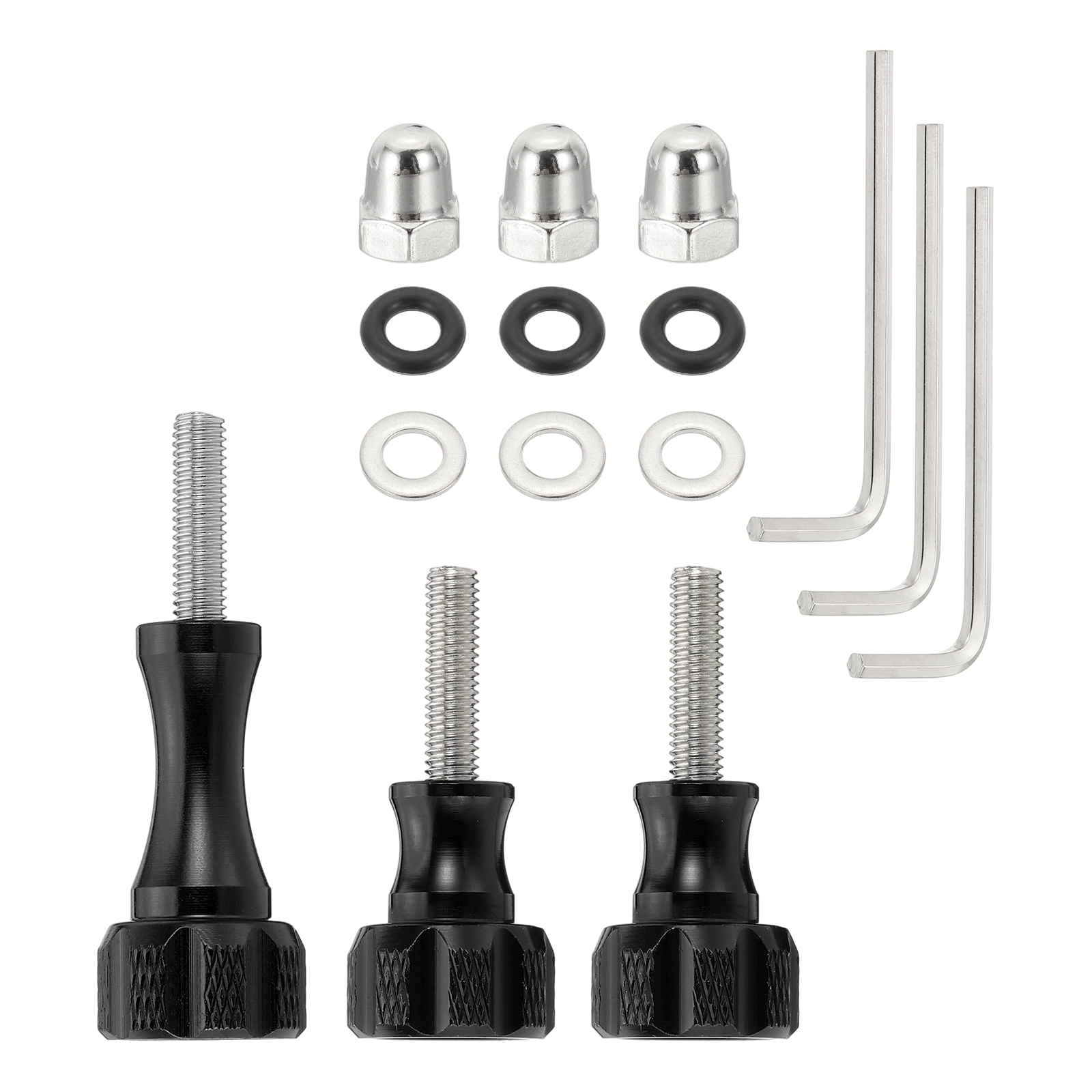 Nexarelle Aluminum Alloy Thumbscrews M5 Threaded 41+54mm Black