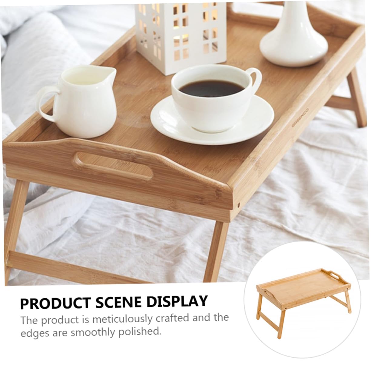 Support pour Ordinateur Portable Pliable en Bambou, Table Simple