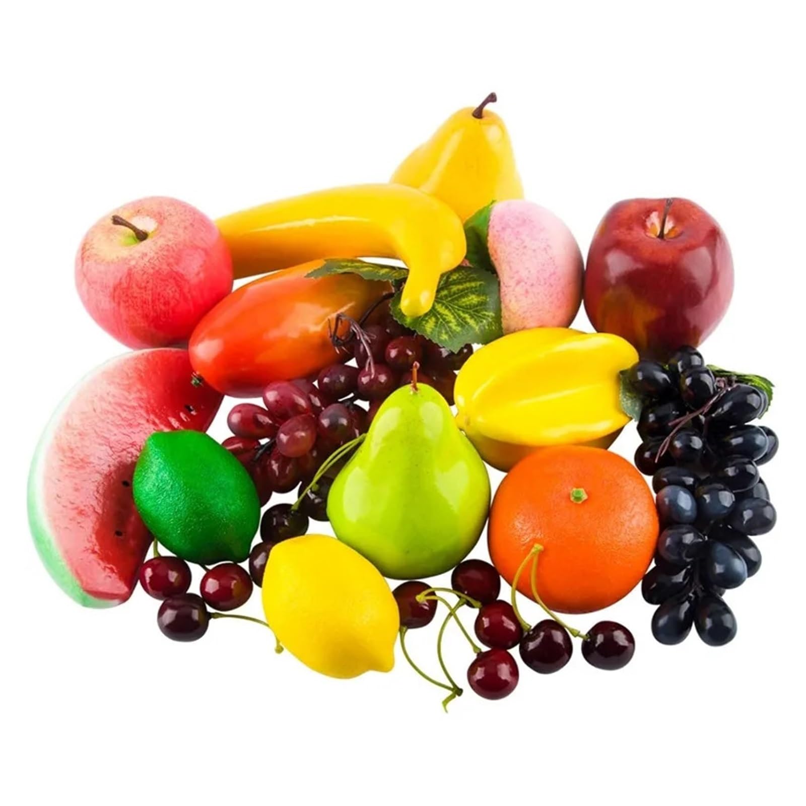 Wuyxto One Color 20 Pcs Artificial Fruits Pack, Fake For Home Decor, Simulation Fruit Set, Party Chirstmas Decortion For Party