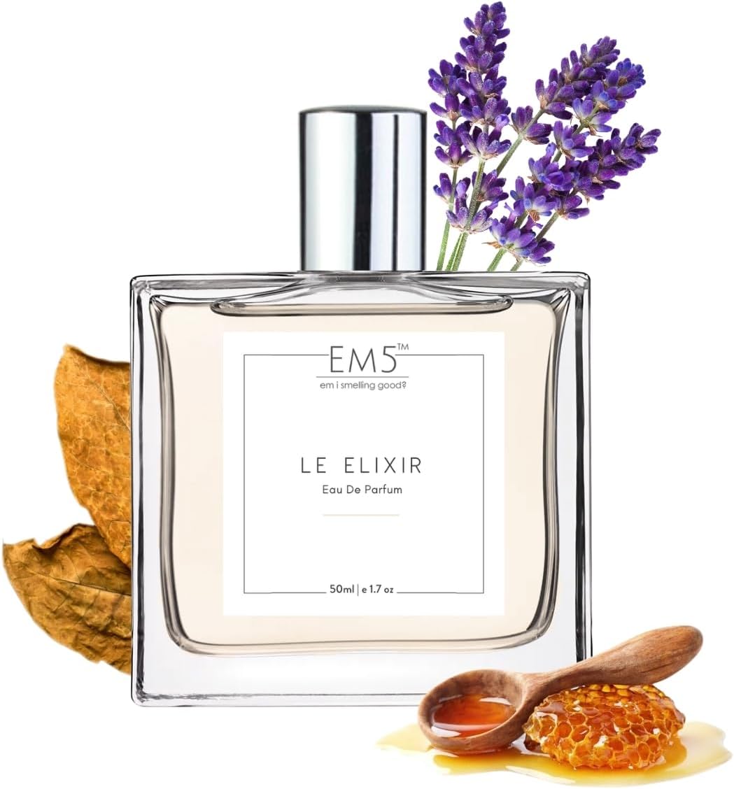 EM5 Le Elixir Perfume for Men | Vanilla Amber Tobacco Fresh Spicy Fragrance | 50 ml Eau de Parfum Spray | Luxury Gift for Him