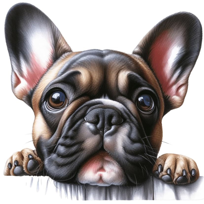 French Bulldog Dog Vinyl Decal Stickers x4, Cover up Marks, Hardwearing & Vibrant, Multi-purpouse Ideal for Door Phone case