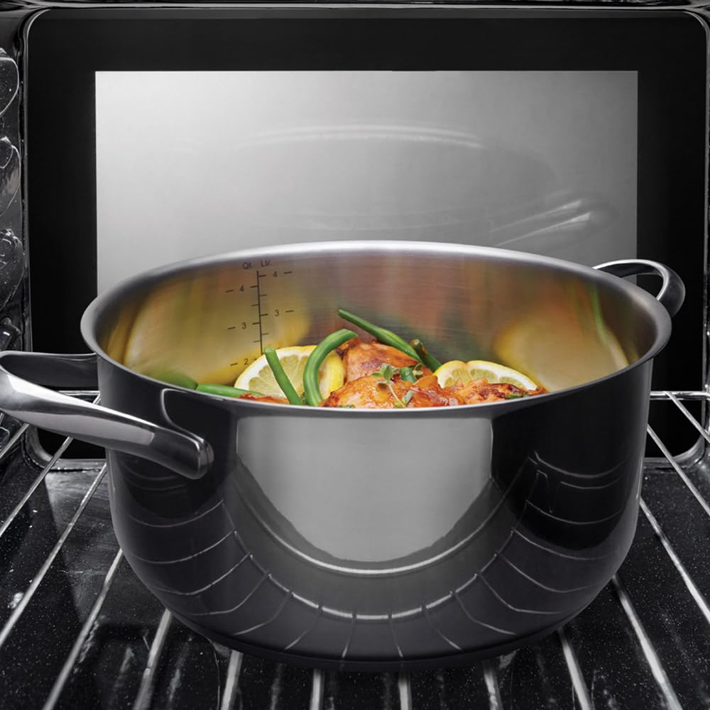 Metaltex ICONA - Niedriger Kochtopf, Edelstahl, 32 cm, 10 l