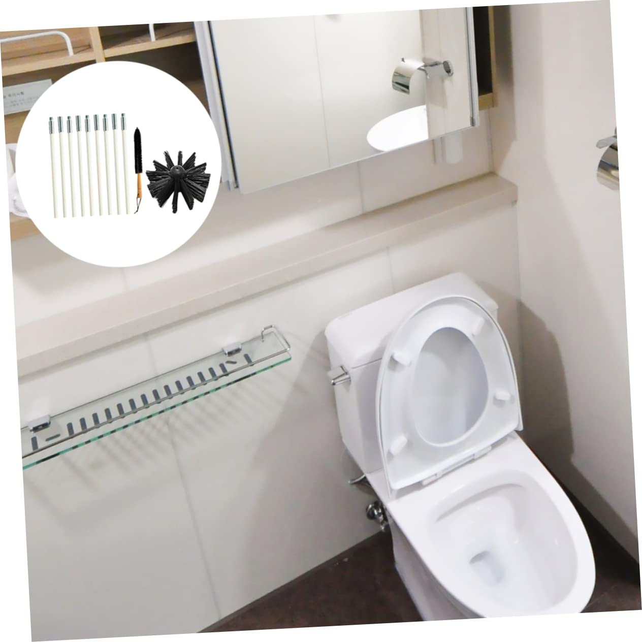 Garneck Scovolino Canne Fumarie in Nylon Manico in Legno, per Pulizia Condotti Asciugatrice e Riduzione Tempi di Asciugatura, Set 9 Aste Flessibili