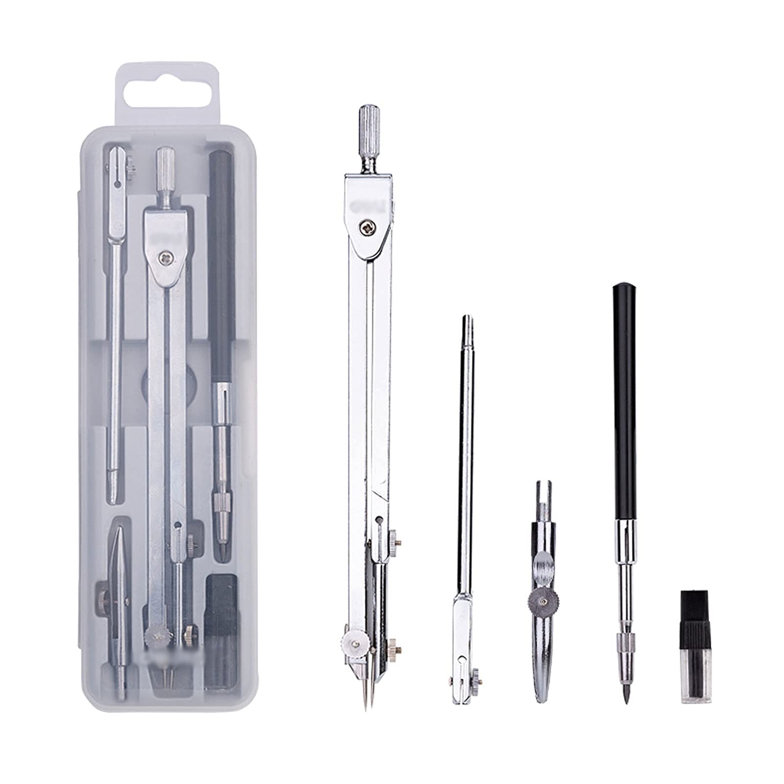 Kit di Matematica e Geometria Set di Compasso da Disegno Professionale Set di Compasso per Strumenti Ingegneria Disegno Professionale Set di Disegno Kit di Geometria(C)