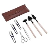 Bonsai Set 8 Pcs - Include Pruner, Fold Scissors, Mini Rake, Bud & Leaf Trimmer Set by ZELARMAN