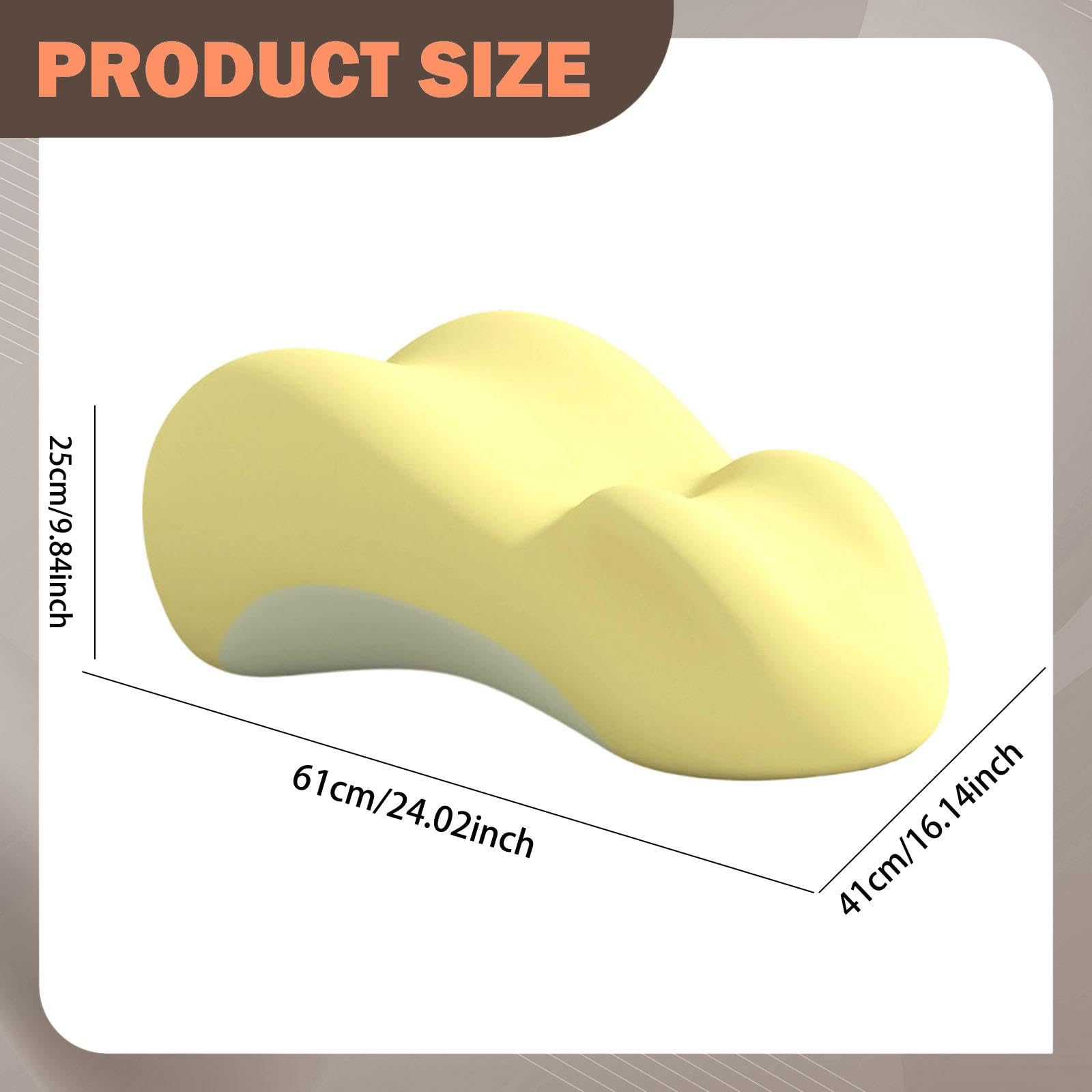 Colcolo Almohada de Lectura para Cama, de Espuma viscoelástica, elevadora de piernas, para sofá, Dormitorio, cómoda, Transpirable, Ligera, versátil, Amarillo