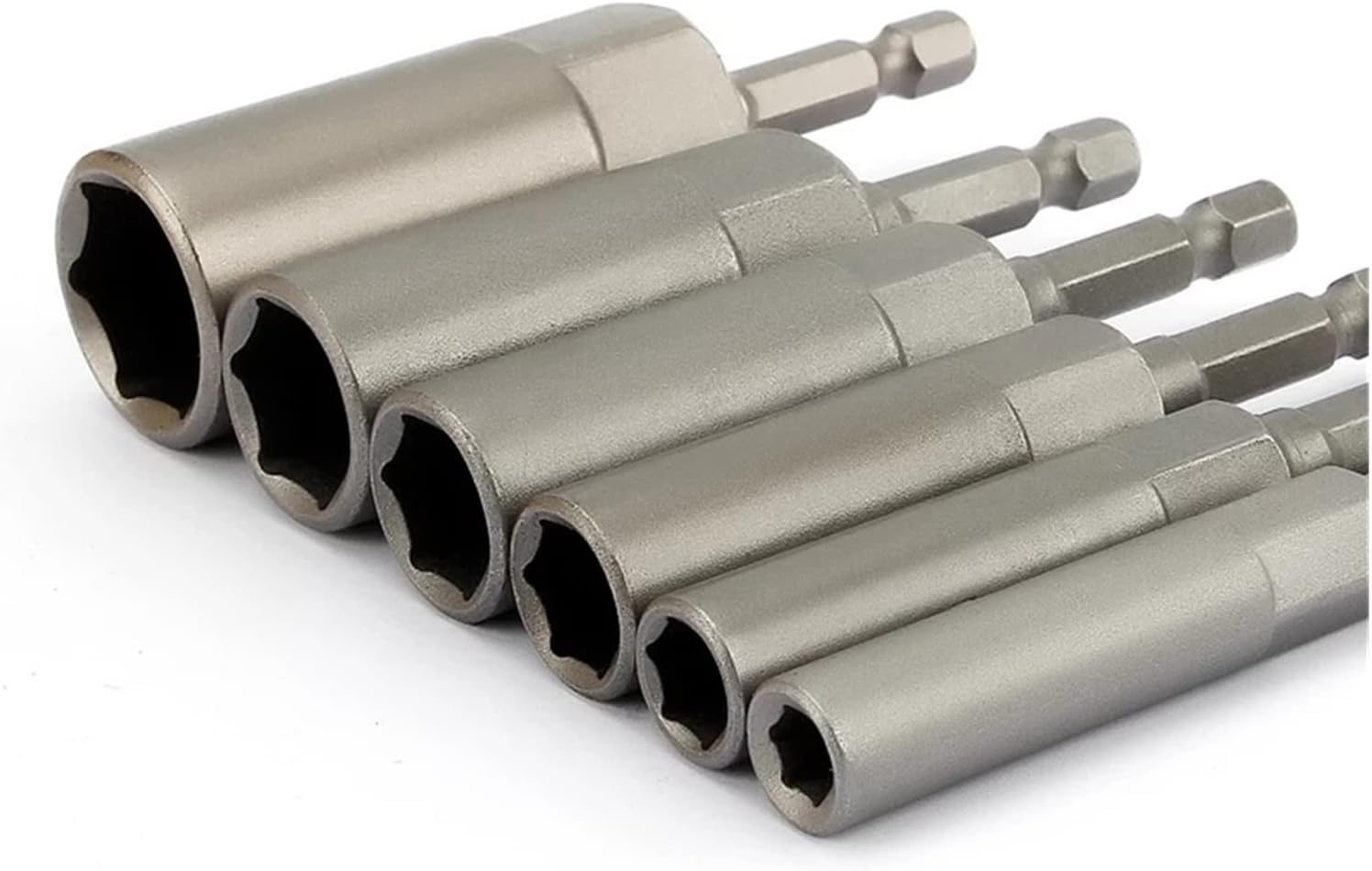6X 6-17mm 80mmLength 1/4" Hex Drive Magnetic Socket Impact Nut Bolt Drill Bits for Pneumatic Screwdriver/Hand Drill Hex Socket