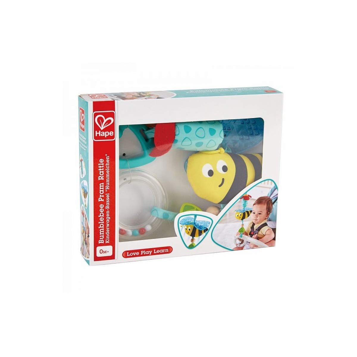 Hape Bumblebee Pram Rattle | Clip-On Rattle Pram Bassinet And Pushchair Baby Toy – Suitable For Newborns,Multicolor, L: 15, W: 1.8, H: 4.3 Inch