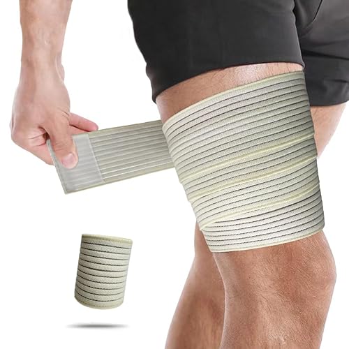 Vendaje de compresión para muslo, adecuado para hombres y mujeres, banda de soporte de rodilla, pierna inferior, pantorrilla, alivio del dolor de