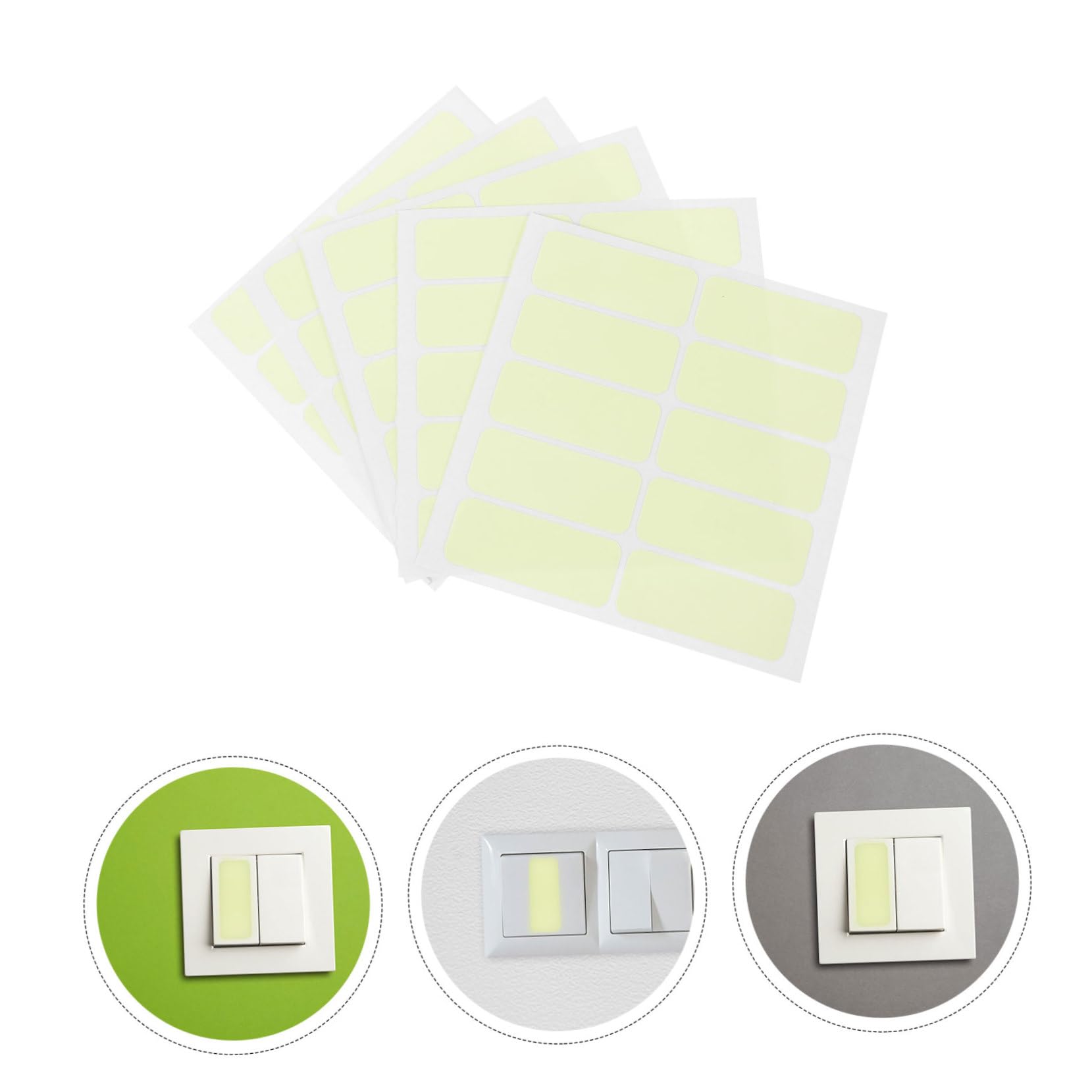 SEWACC Pegatinas Luminosas Decorativas Para Interruptores De Luz De Adhesivos Fosforescentes Fáciles De Aplicar Y Retirar Para Habitaciones Y Decoración 5 Hojas*4