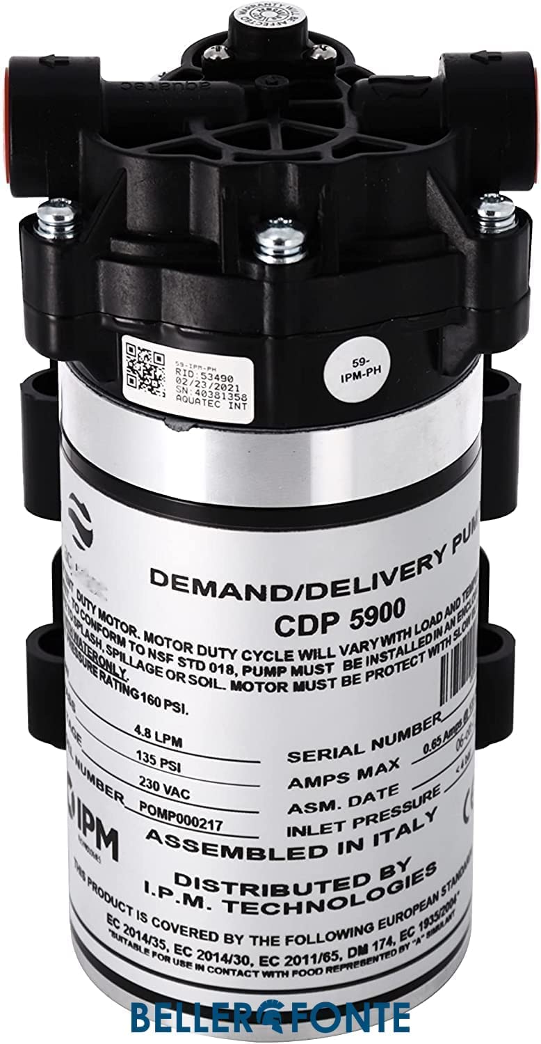 Membranpumpe Wasserpumpe Spannung 220 Volt DC CDP 5900 mit Bürstenmotor mit Schnellkupplung für 1/4“ - 8 mm Rohre