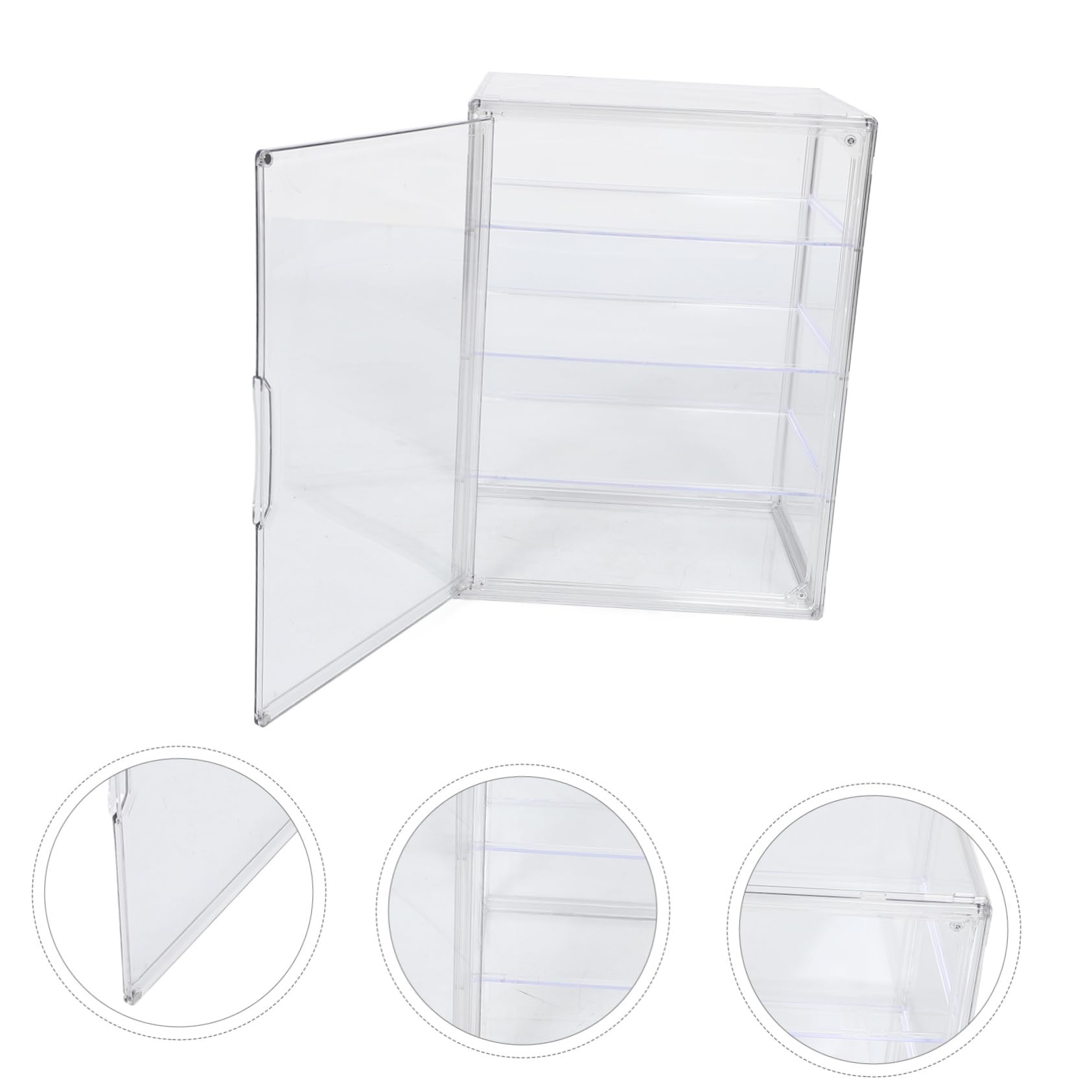 Cabilock Vitrina de Acrílico Transparente con Puerta Magnética y 4 Estantes Ajustables para Mostrador de Cocina, Adecuado como Caja de Pan y Expositor de Pastelería