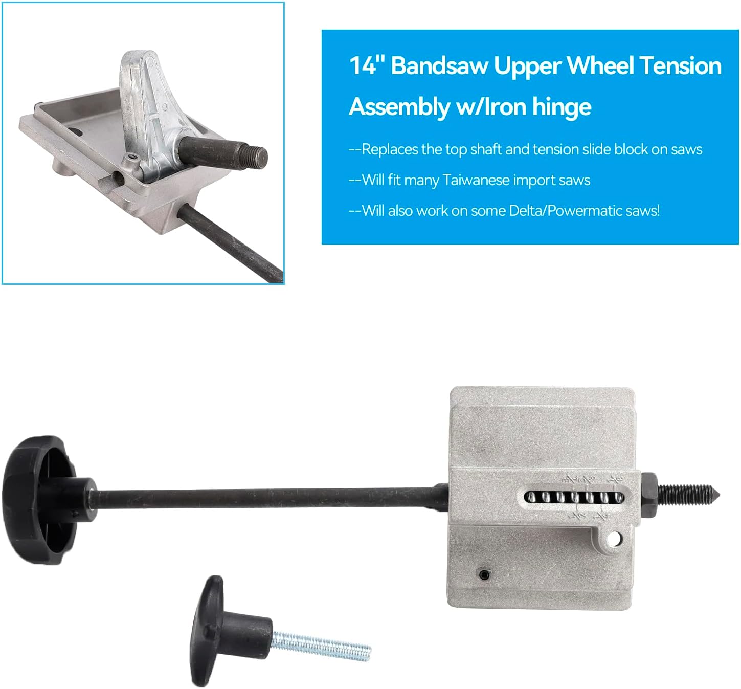 14" Bandsaw Upper Wheel Tension Assembly w/Iron Hinge Fit For Delta For Powermatic