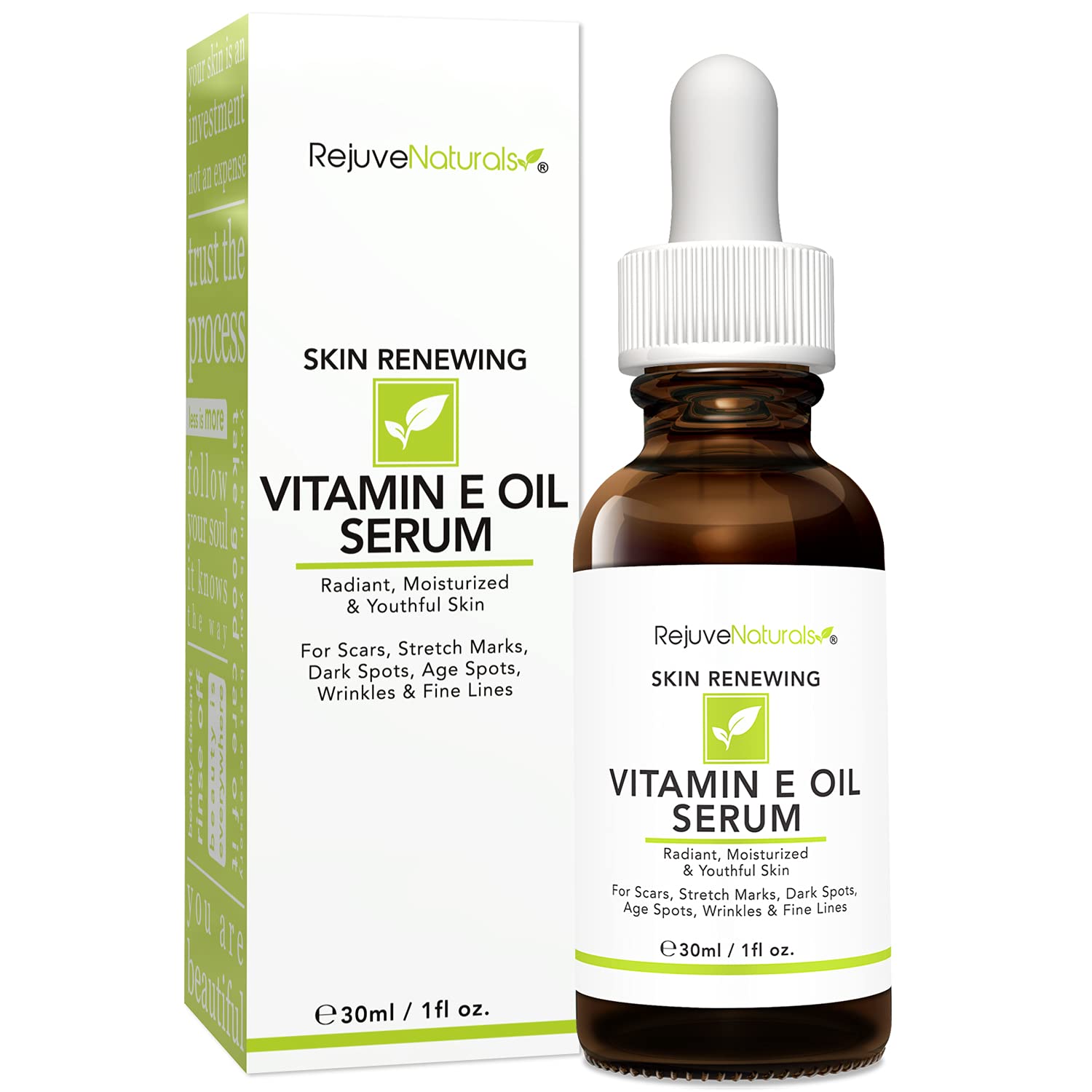 Vitamin E Oil Serum with Hyaluronic Acid, Retinol & Organic Aloe Vera. Visibly Reduce the Look of Scars, Stretch Marks, Dark Spots & Wrinkles for Hydrated & Youthful Skin. Face & Body Moisturizer, 1oz : Beauty & Personal Care
