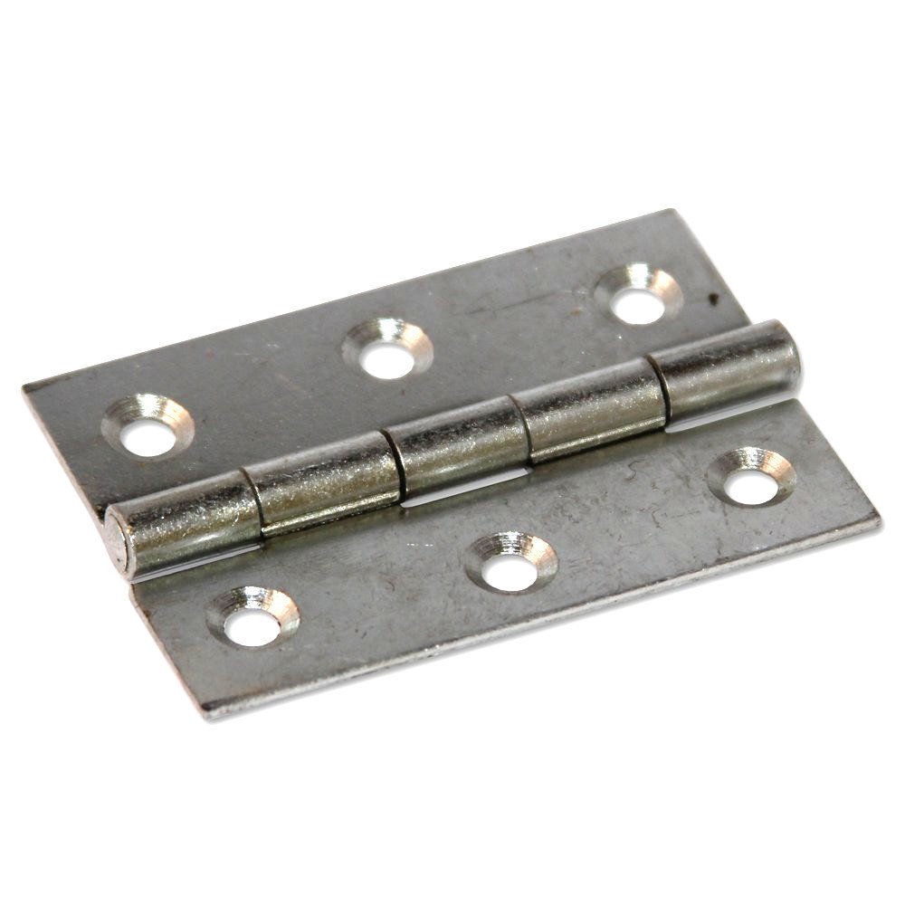 Merriway Grey Bh03838 (2 Pcs) Self Colour Steel Butt Hinge, 38 Mm (1.1/2 Inch) - Pack Of 2 Pieces
