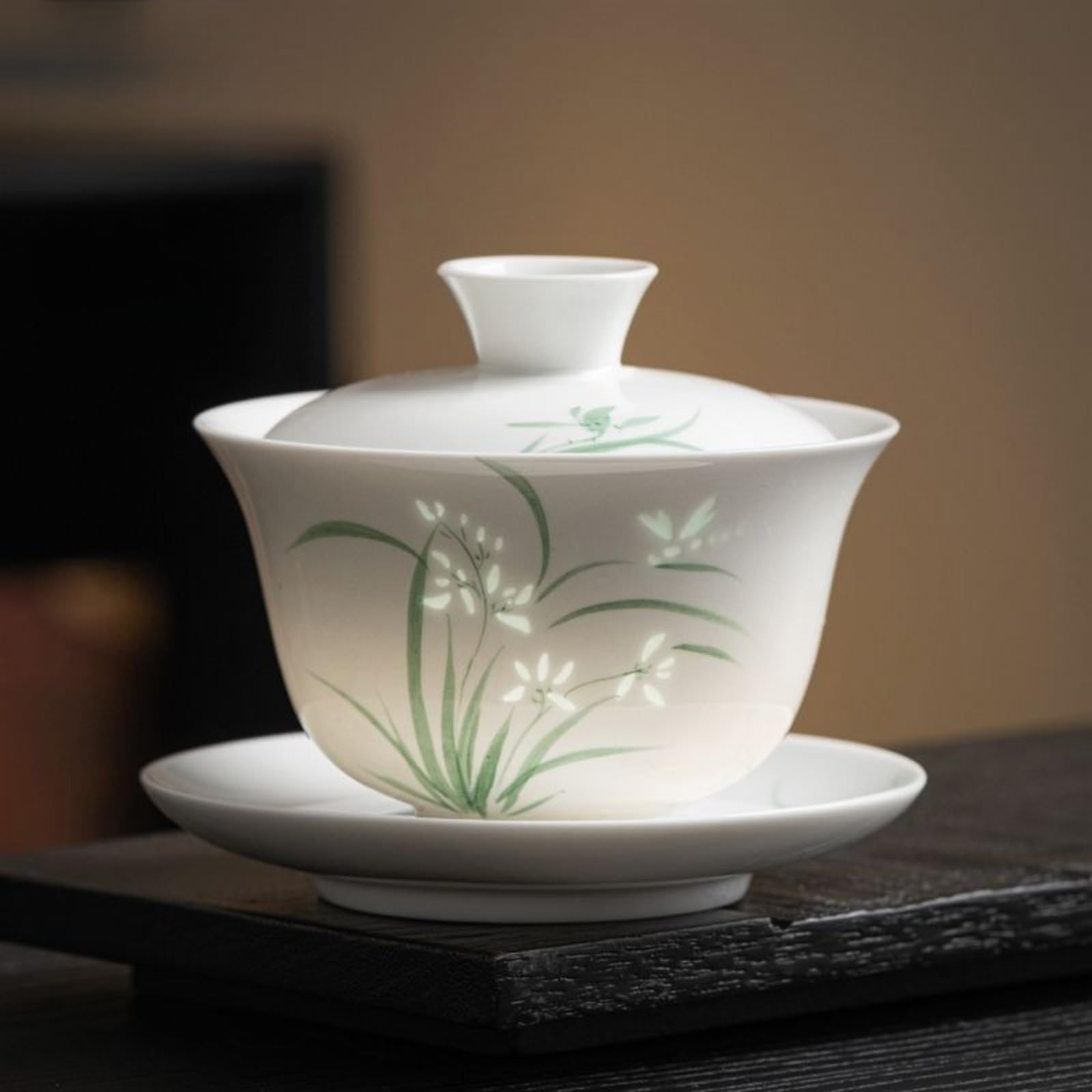 Gaiwan en céramique de 180 ml, bol à thé et infuseur style chinois Kung Fu fait main