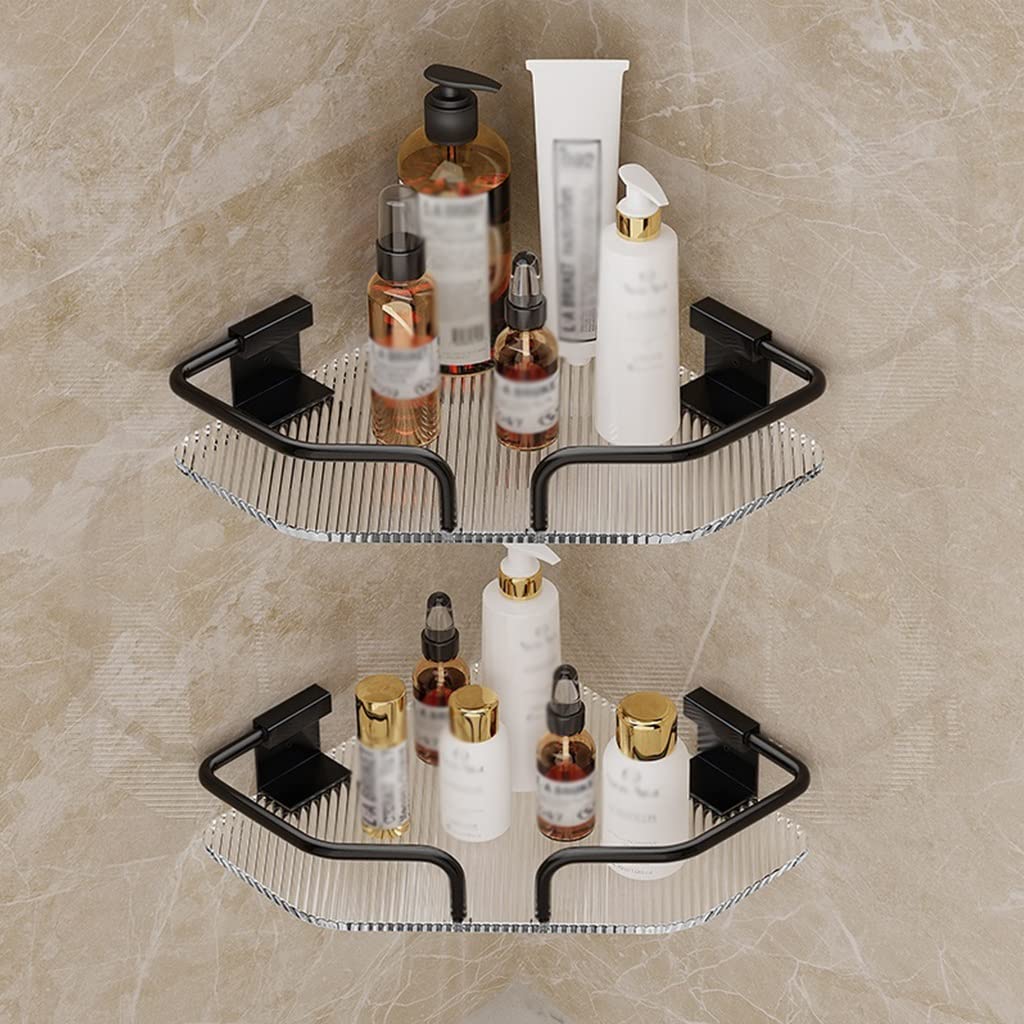 Support de rangement pour organisateur de salle de bain acrylique noir pour routine spa