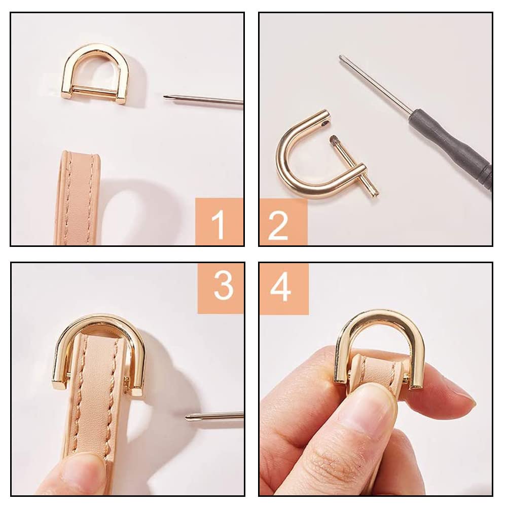 Acheter Clips de Bracelet en alliage de Zinc, boucles en fer à cheval, attaches de chaîne, anneaux en D, broche à vis pour bricolage, 10 pièces