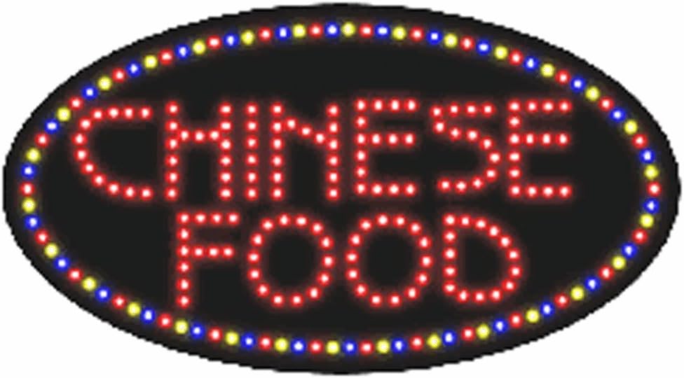 LED8101 LED Sign, Chinese Food', 15" Height x 27" Length x 1" Width