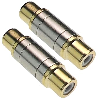 CESS Gold RCA Female to RCA Female Coupler Adapter Connector 2 Pack