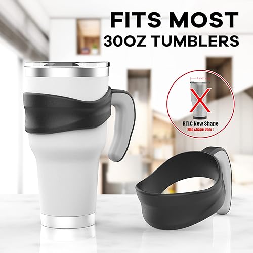 Miniatura 2 de Mango de vaso para vaso YETI Rambler, Rtic de 30 onzas, diseño anterior, Sic, OZARK TRAIL y más, sin BPA (solo asa) (negro)