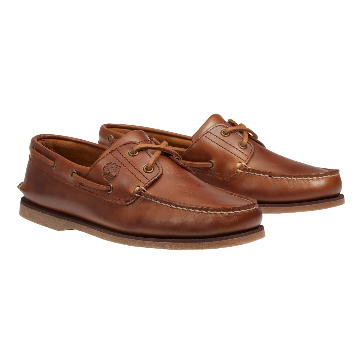 Timberland Para Homem. TB0A232XF741 Sapatos De Barco CláSsicos Em Pele Castanha (40 W), Couro, Plano, Nenhum, Casual-image