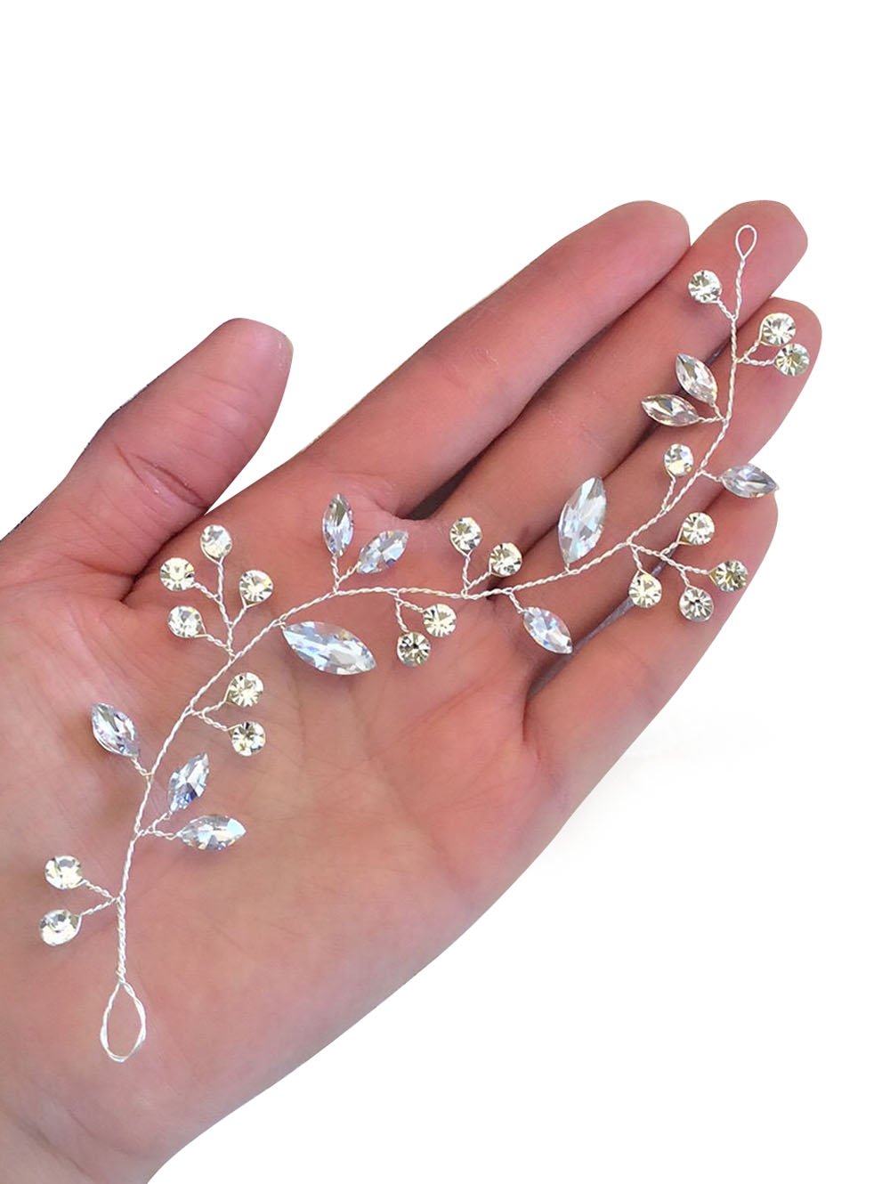Kercisbeauty Bridal Crystal Rhinestones Silver Headband Wedding Hair Vine Bridal Hair Piece Headpiece Prom Hair Accessory