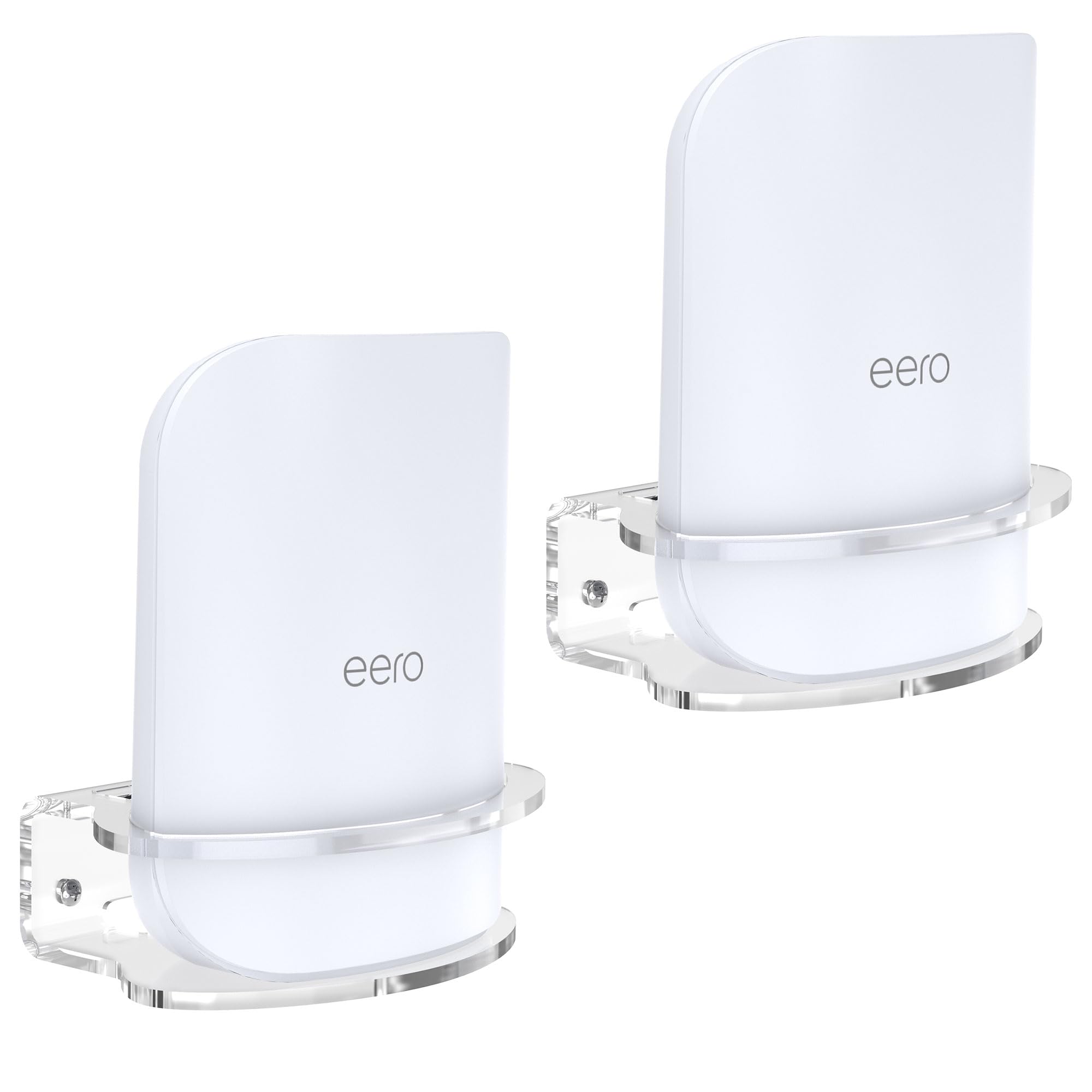 HomeMount Lot de 2 supports muraux pour routeur eero Pro 7, support mural en acrylique transparent avec anneau de protection sécurisé, support WiFi peu encombrant pour la maison et le bureau