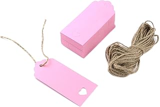 100PCS Kraft Paper Gift Tags with String,Hollow Heart Wedding Favor Tags Gift Tags for DIY Crafts & Price Tags, Birthday, Valentine, Wedding and Party Favor