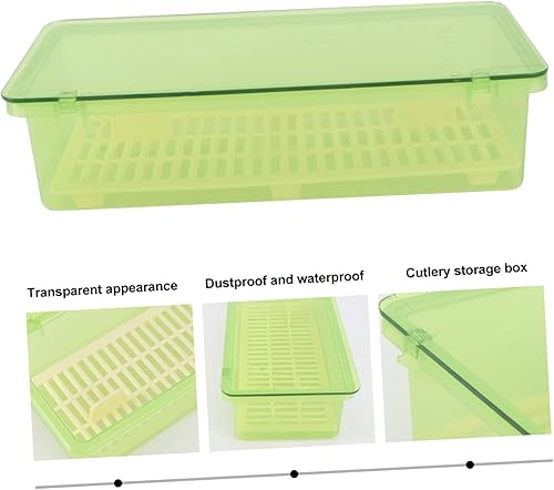 Miniatura 5 de Cabilock 1 caja de almacenamiento de cubiertos organizador de cubiertos para cajón organizador de utensilios con tapa, organizador de cajones con
