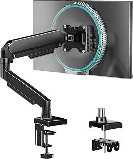 AX WABER Soporte Monitor Brazo Articulado 2 en 1 con Base y Pinza, para Pantallas de 17-32" y 4.4-22 lbs, 360° Rotación +90°/-45° Inclinación, AX09DB01